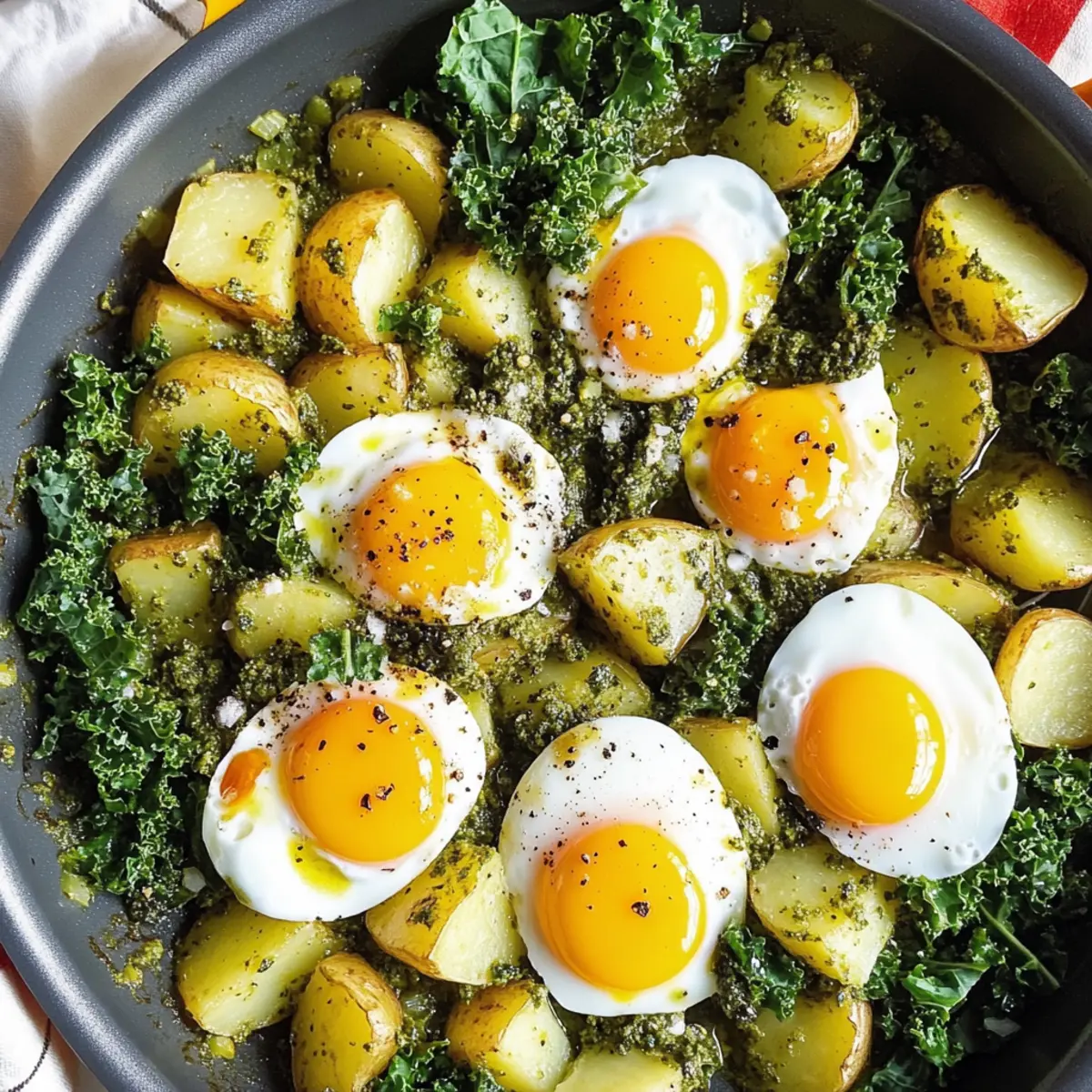 Pesto Eier & Kartoffel Pfanne schnell und einfach zubereiten