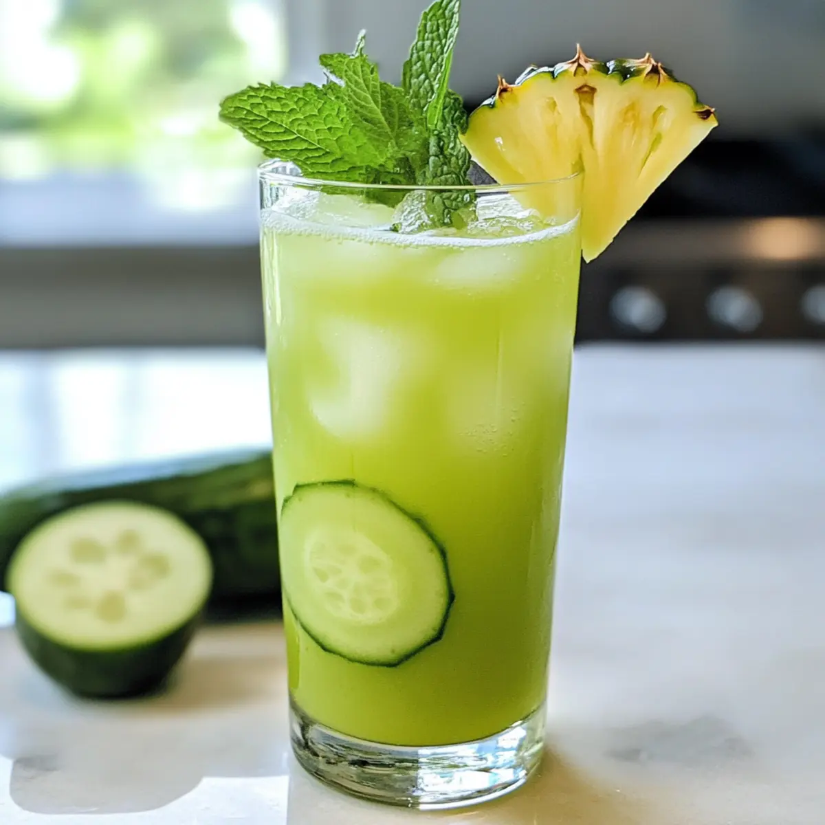 Erfrischende Ananas Gurken Agua Fresca für den Sommer