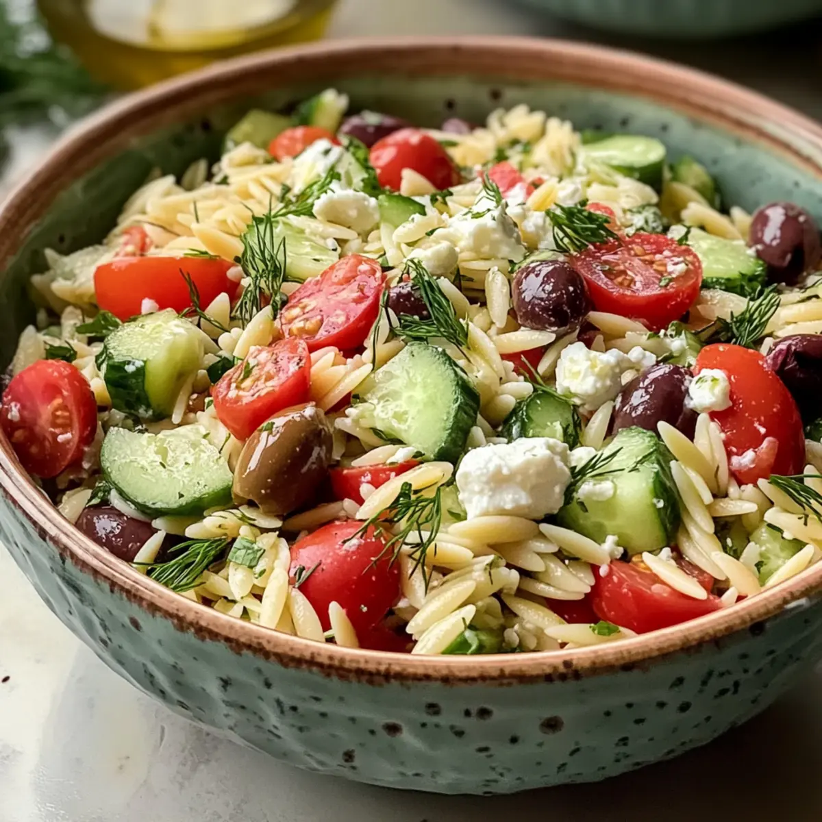Schneller mediterraner Orzo-Pasta-Salat für jeden Anlass