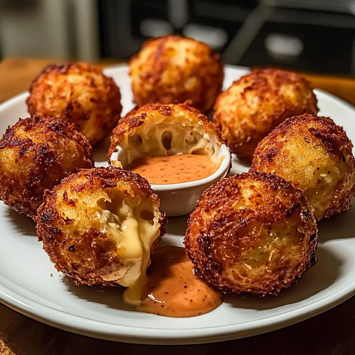Reubenbällchen mit würziger Tausendinseldip-Sauce