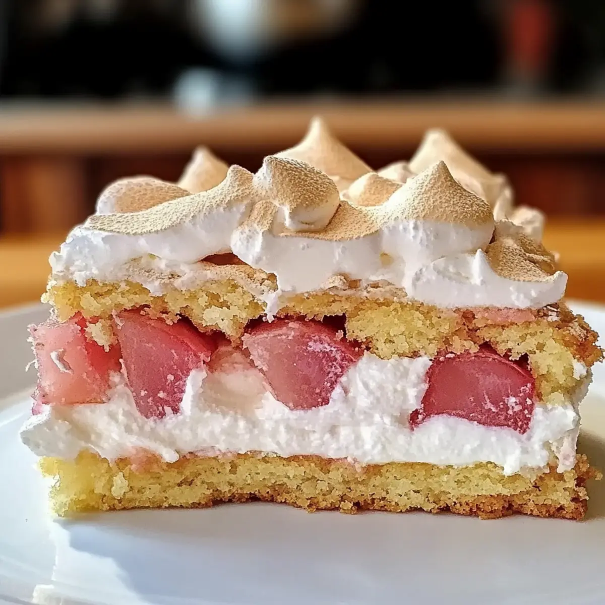 Saftiger Rhabarberkuchen mit Baiser für Genussmomente