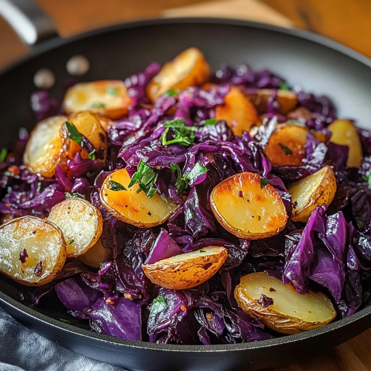 Rotkohl Pfanne mit Kartoffeln: Ein Wohlfühlessen