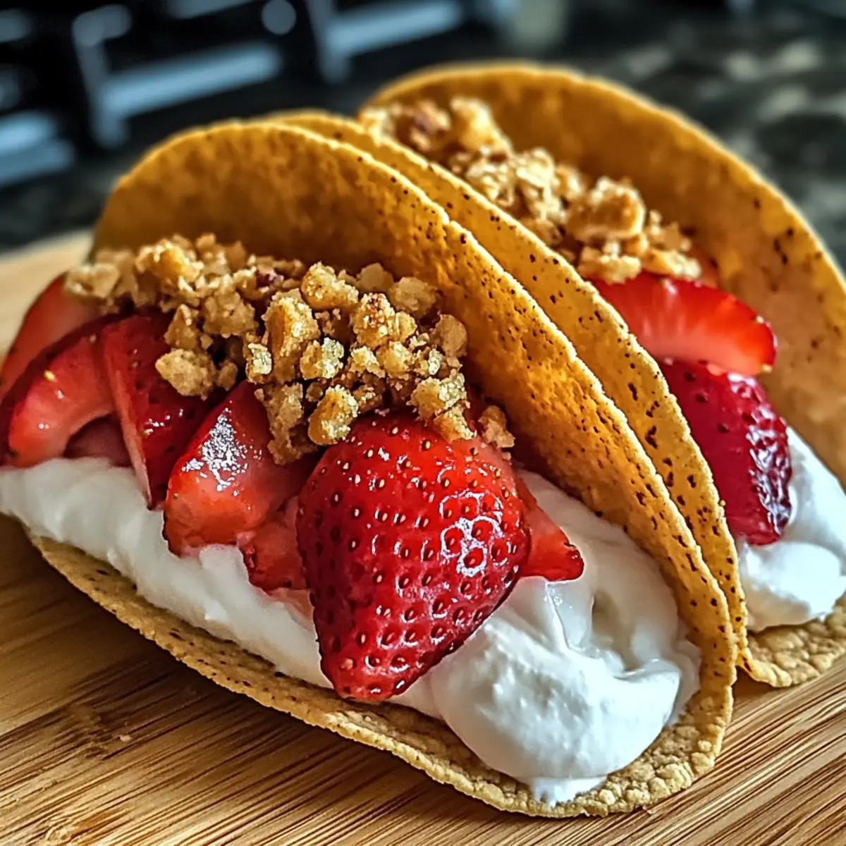 Erdbeer-Crunch-Käsekuchen-Tacos im Handumdrehen