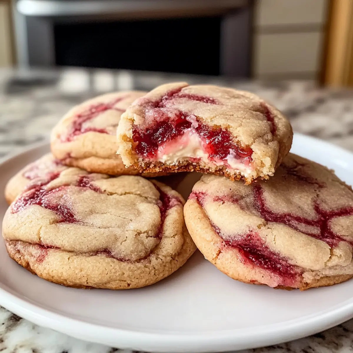 Gefüllte Erdbeer-Käsekuchen-Kekse mit brauner Butter
