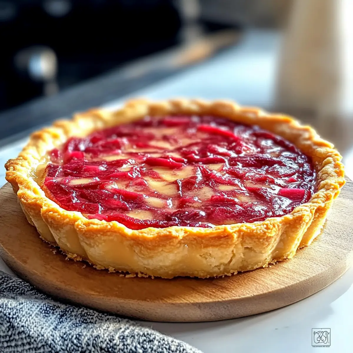 Süßer Rhabarberpudding-Tart für perfekte Frühlingsmomente