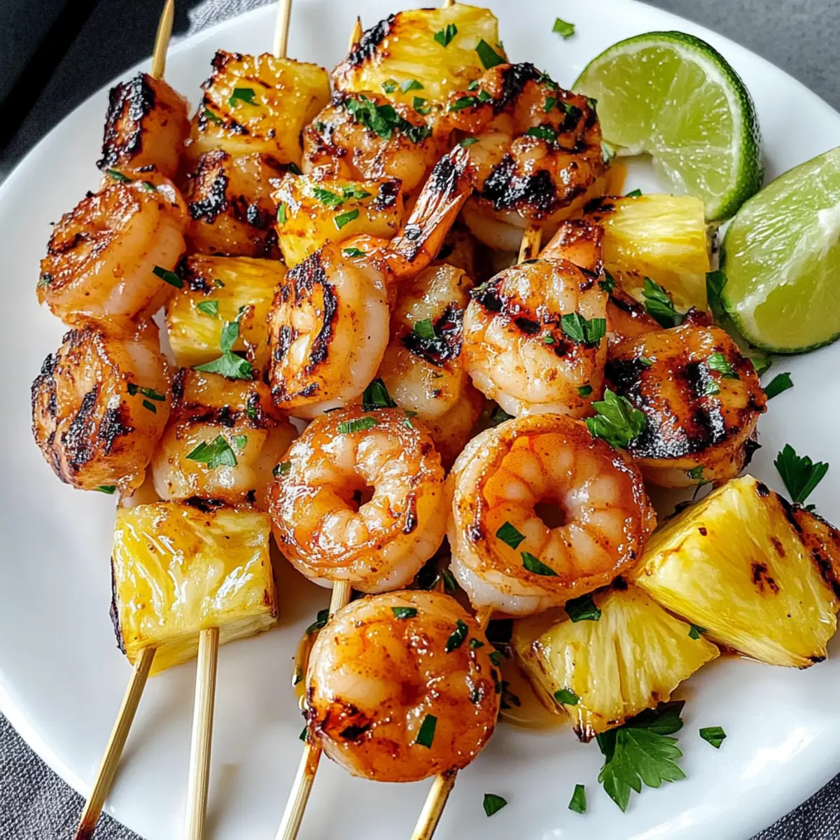 Süße und würzige Ananas-Garnelen-Spieße für den Grill