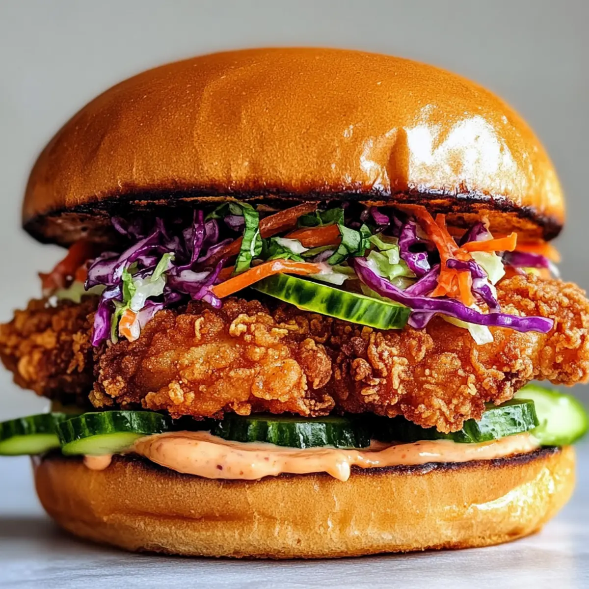 Thai Frittierte Hähnchen-Sandwich mit würziger Mayo