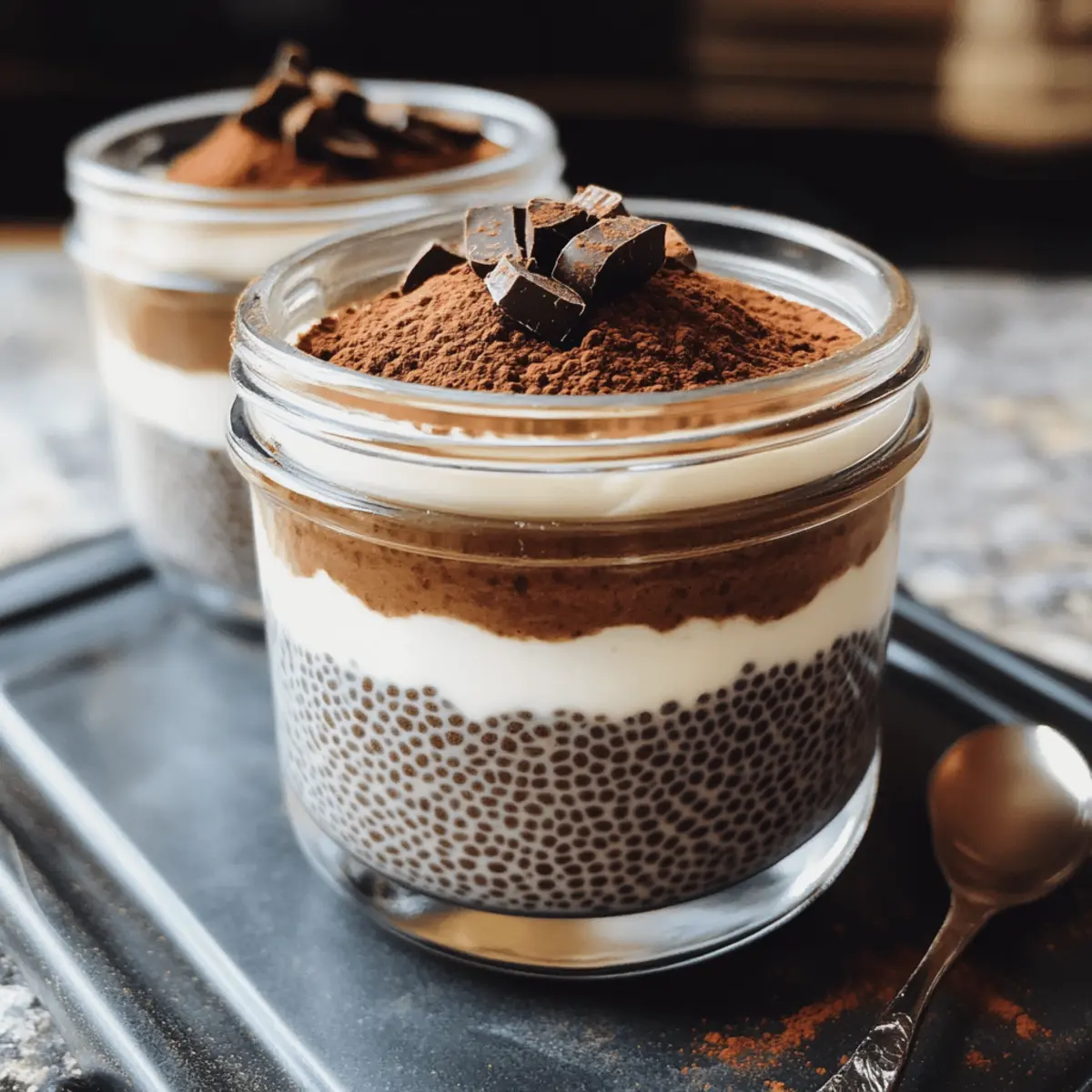 Tiramisu Chia Pudding für gesundes Frühstück