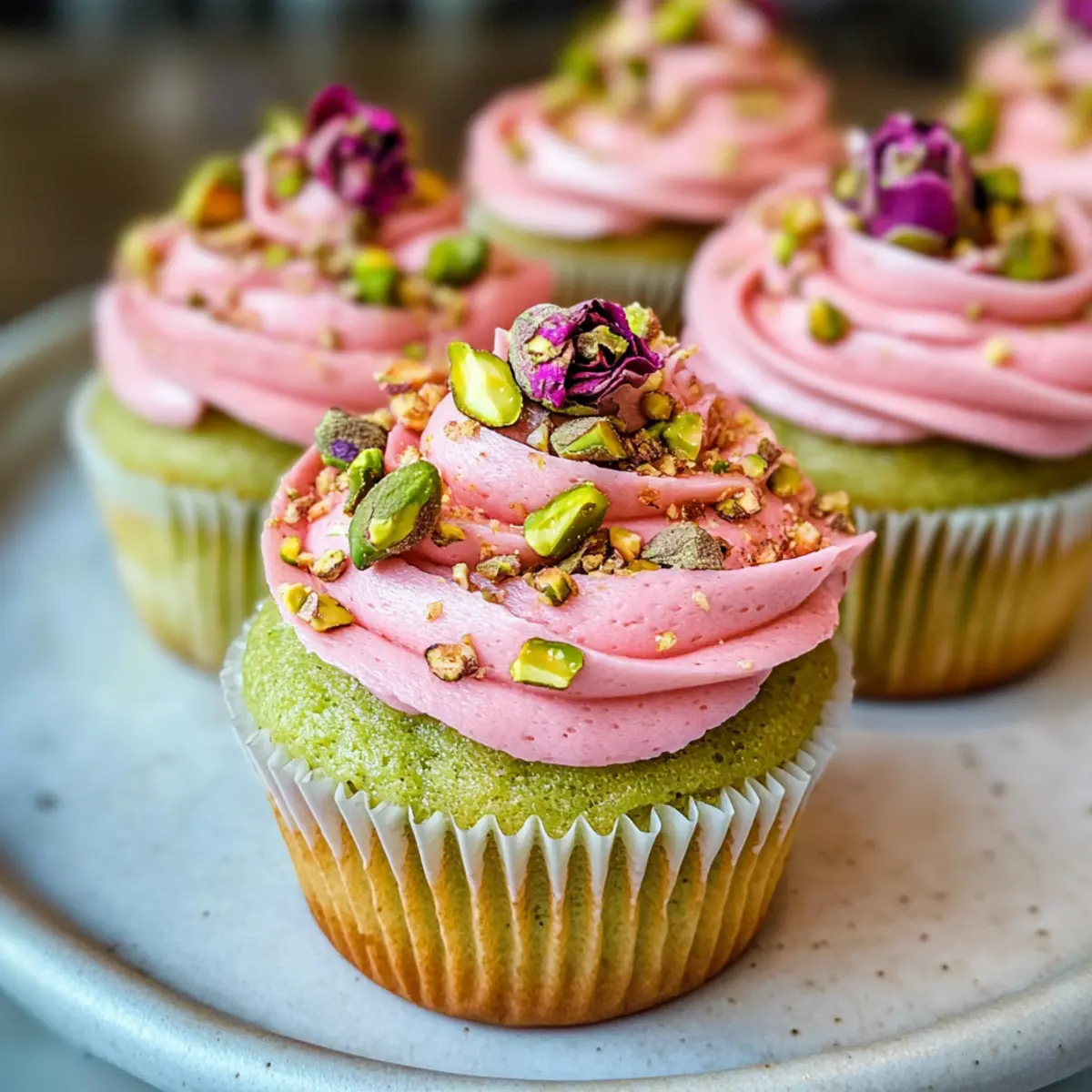 Vegan Mini-Rosen-Pistazien-Muffins für jeden Anlass