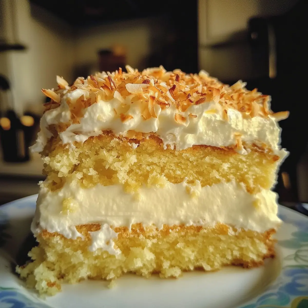 Südlicher Kokosnusspuddingkuchen für echte Genießer