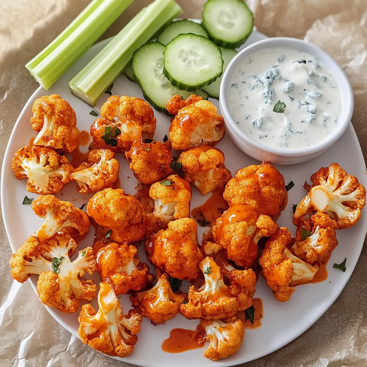Luftfritteuse Buffalo Blumenkohl für den perfekten Snack