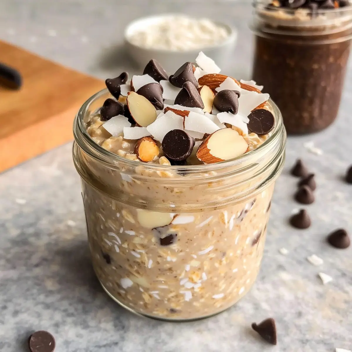 Almond Joy Übernacht-Haferflocken für den perfekten Start