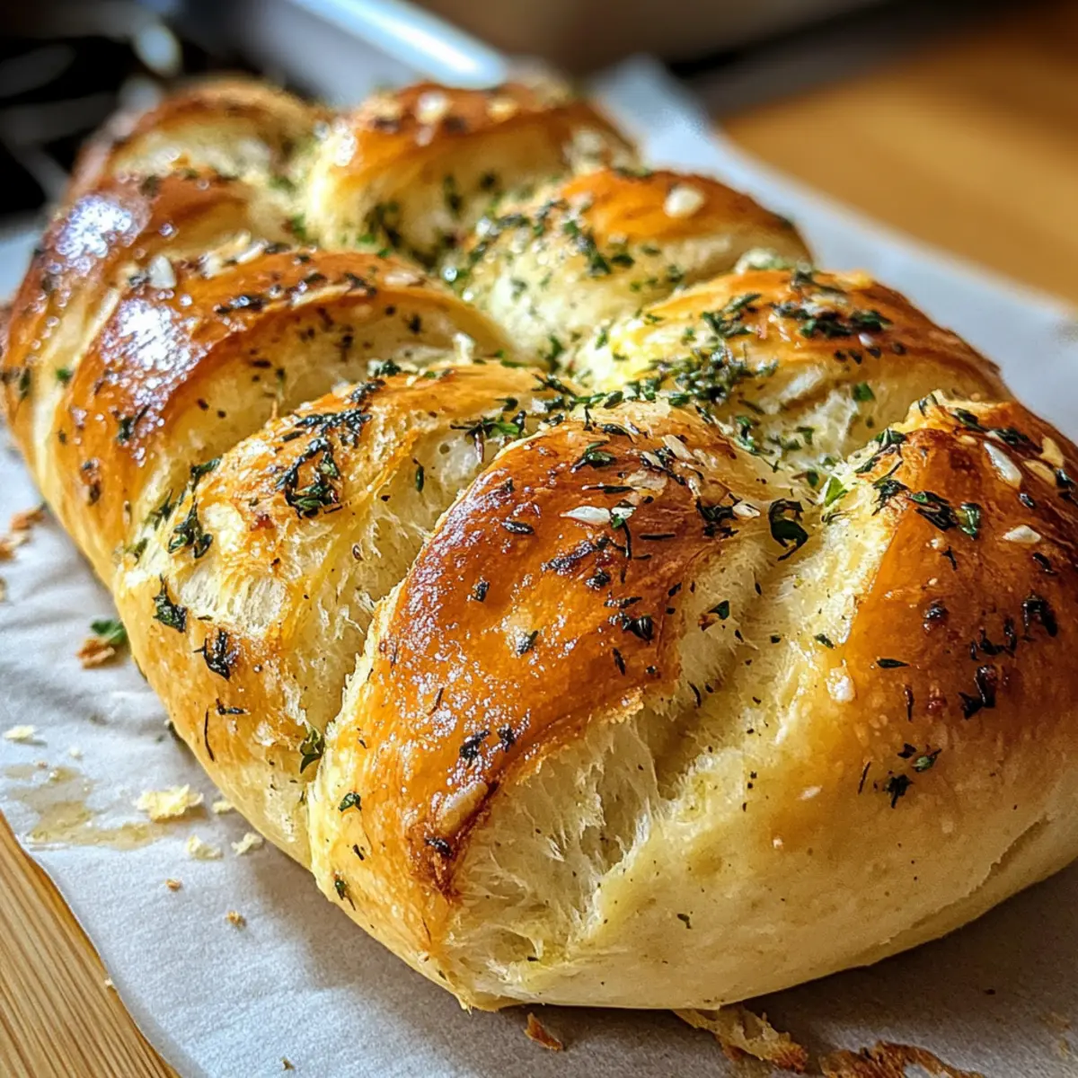 Aromatisches Knoblauch-Kräuter Zopfbrot zum Verlieben