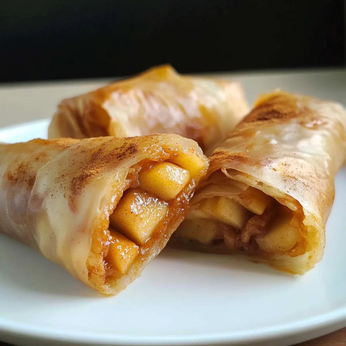 Gebackene Apfelkuchen-Reispapierrollen leicht gemacht