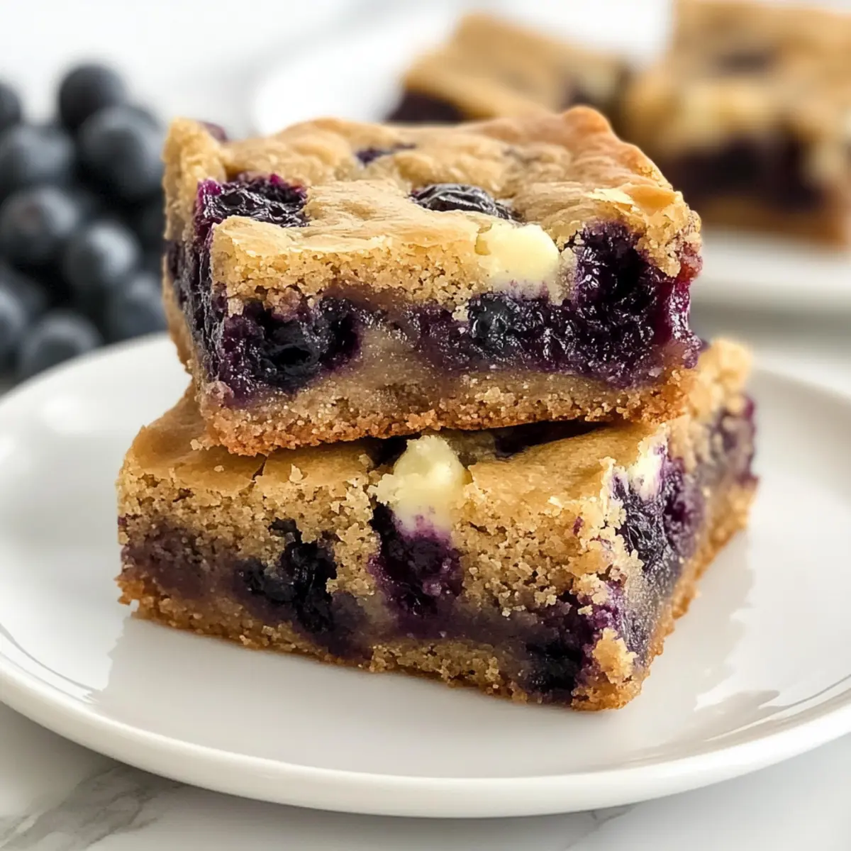 Blaubeer Blondies für den perfekten Sommergenuss