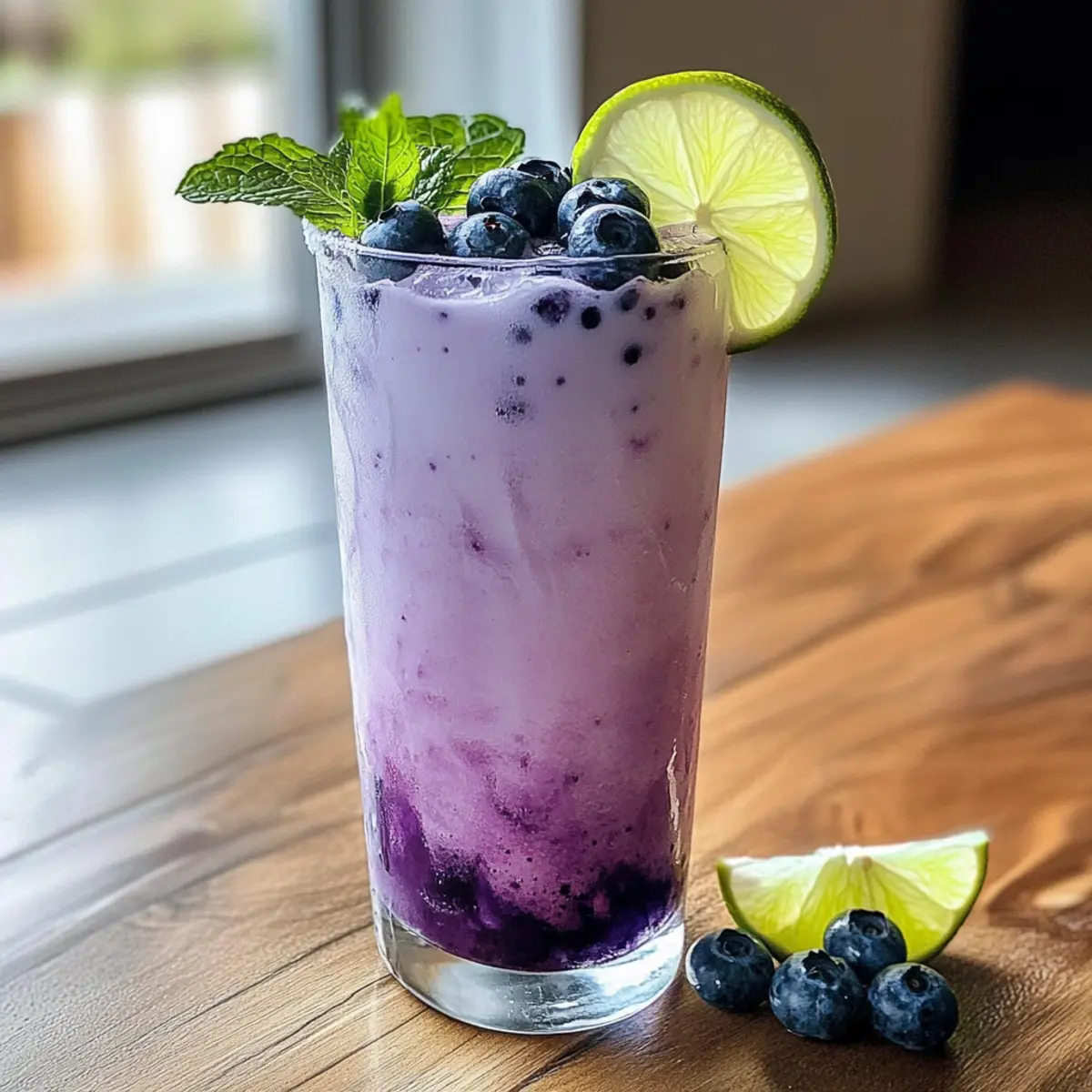 Blaubeer-Kokosnuss-Cooler-Mocktail für heiße Tage