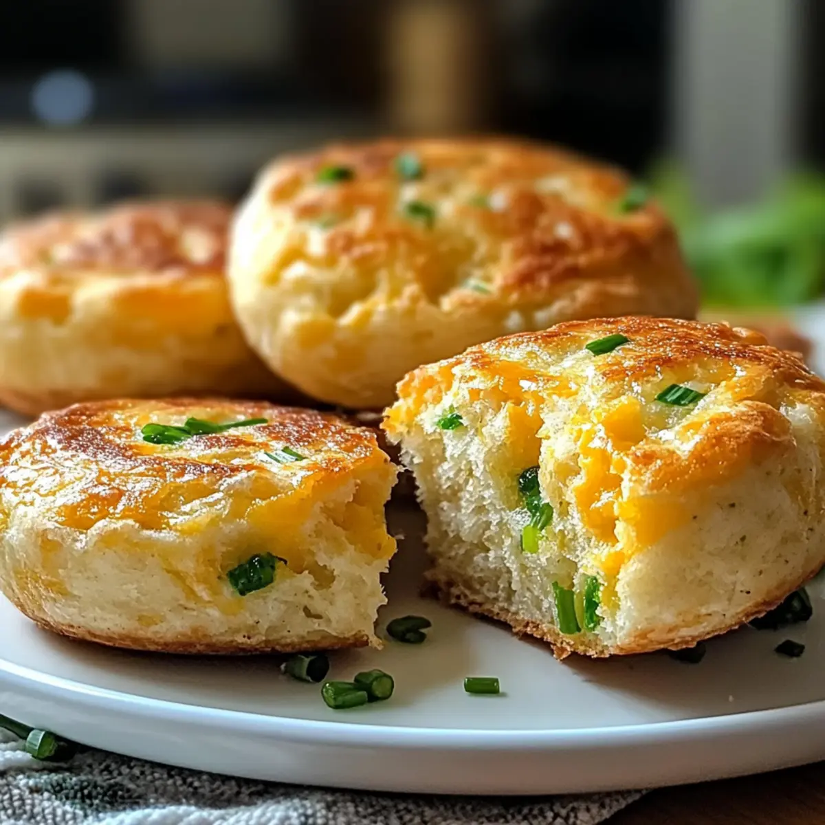 Cheddar-Frühlingszwiebel-Englische Muffins einfach selber machen