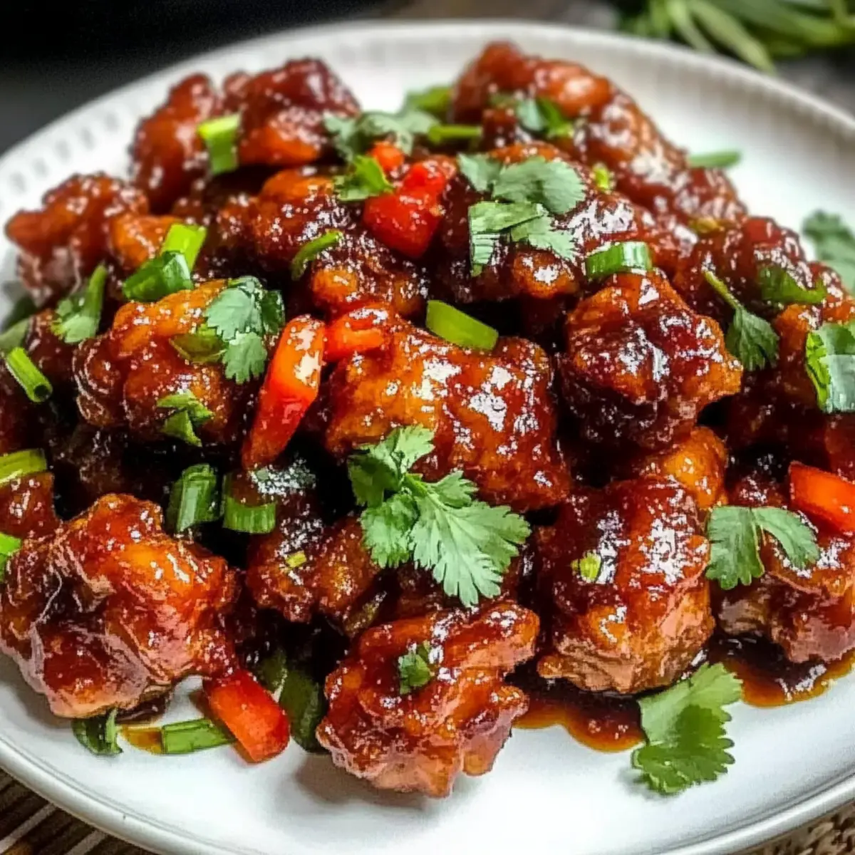 Hühnchen Manchurian in süß-scharfer Sauce