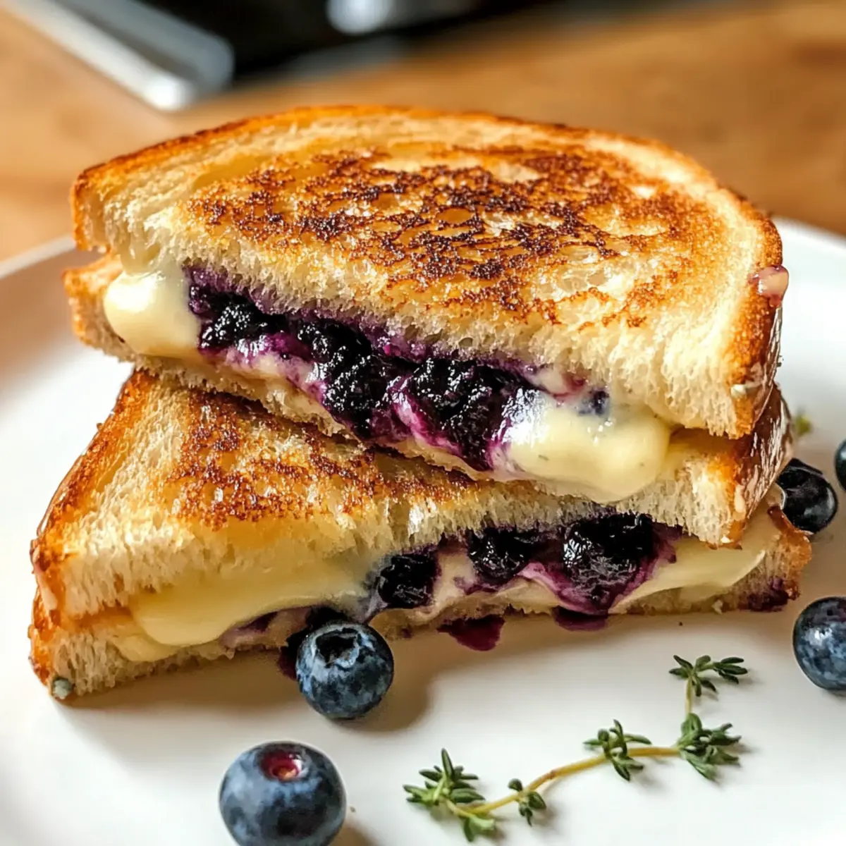 Crispy Blaubeer gegrillter Käse genießen