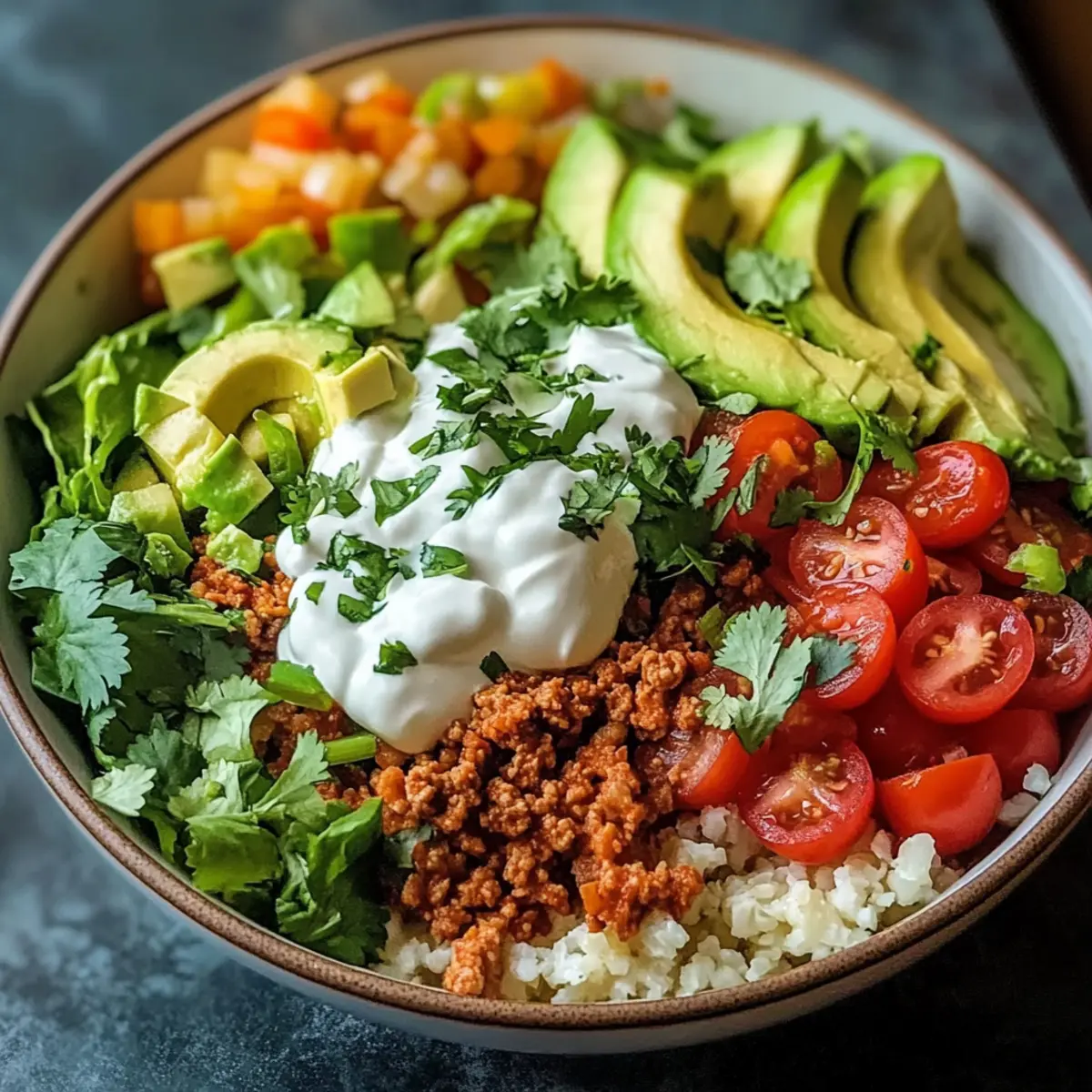 Einfache Niedrig-Kohlenhydrate Burrito Bowl Rezept