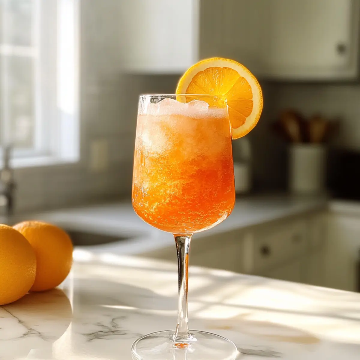 Gefrorener Aperol Spritz Cocktail für heiße Sommertage
