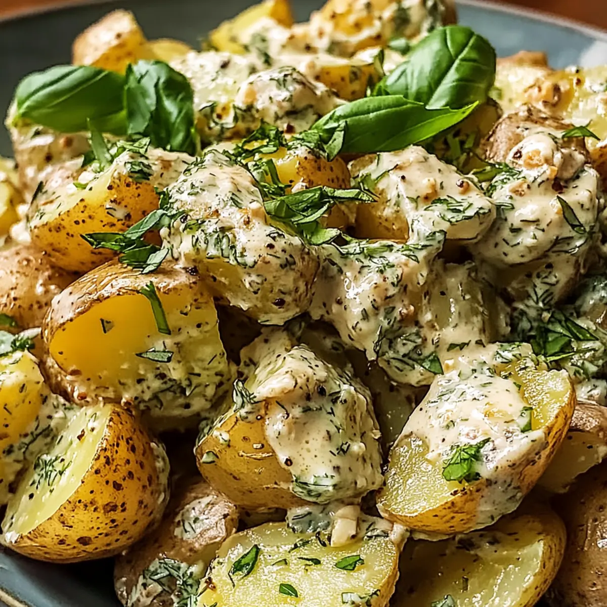 Ernte Kartoffelsalat mit Cashew-Creme