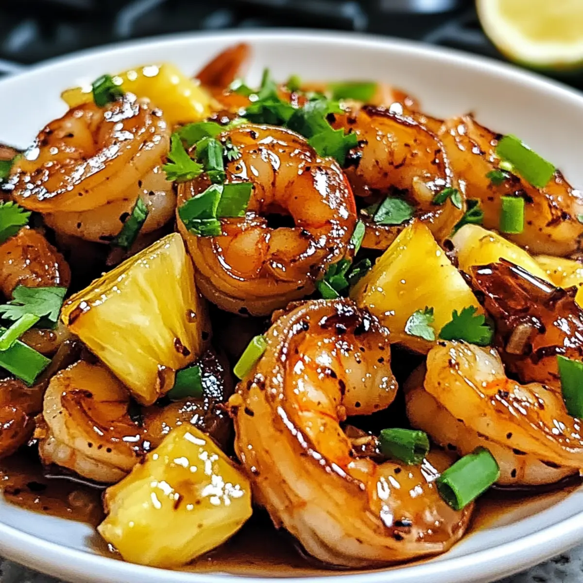 Hawaiianischer Knoblauch-Garnelen mit süßer Note