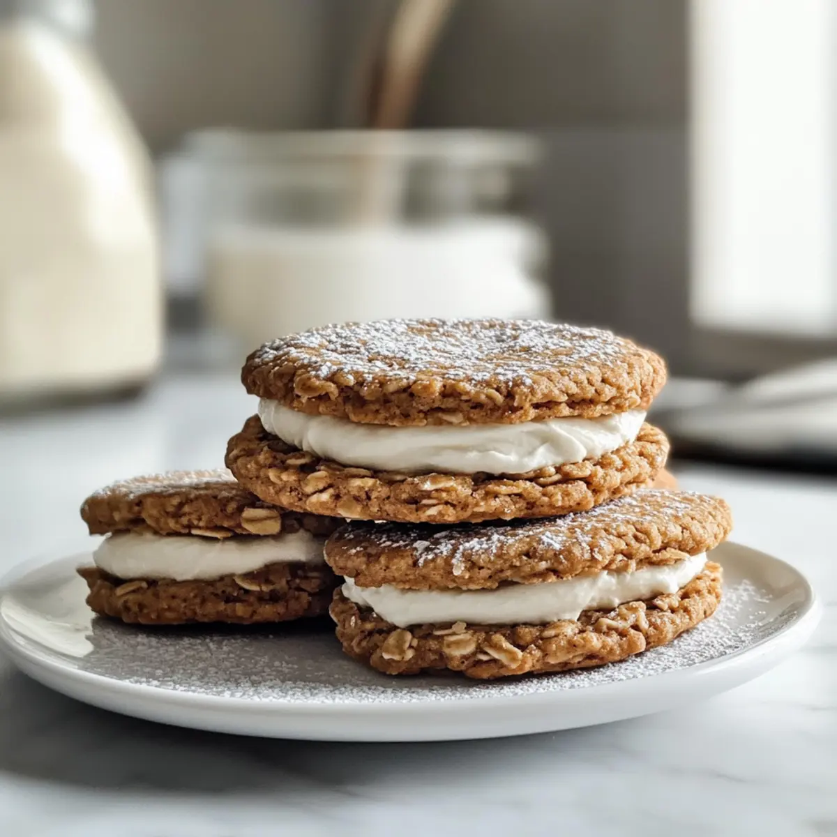 Hausgemachte Haferflocken-Creme-Kekse ganz einfach
