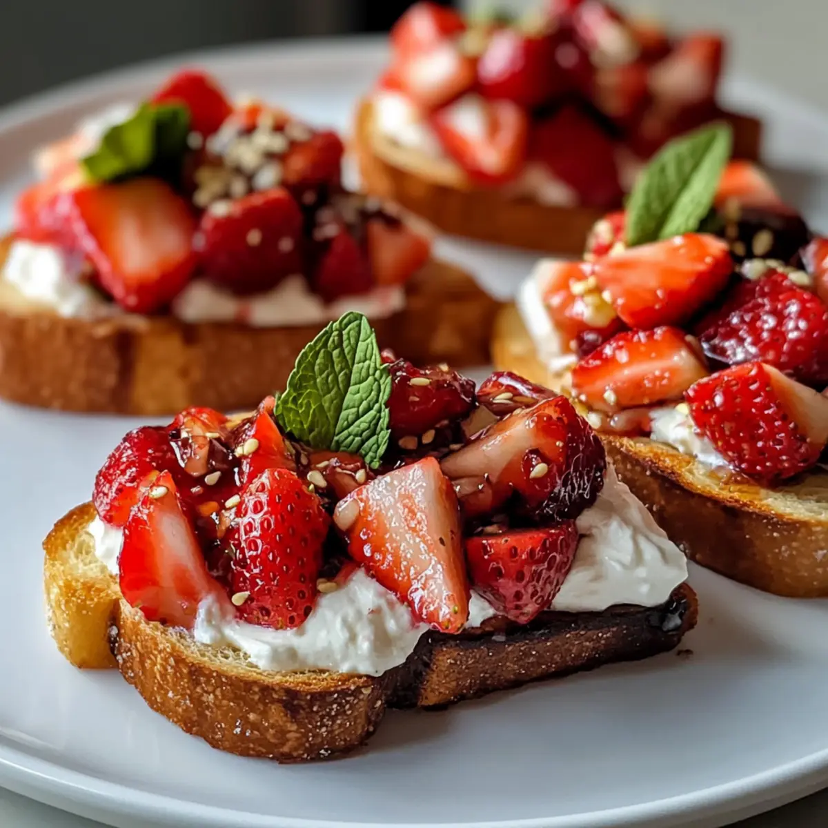 Knusprige Erdbeer-Dessert-Bruschetta für den Sommer
