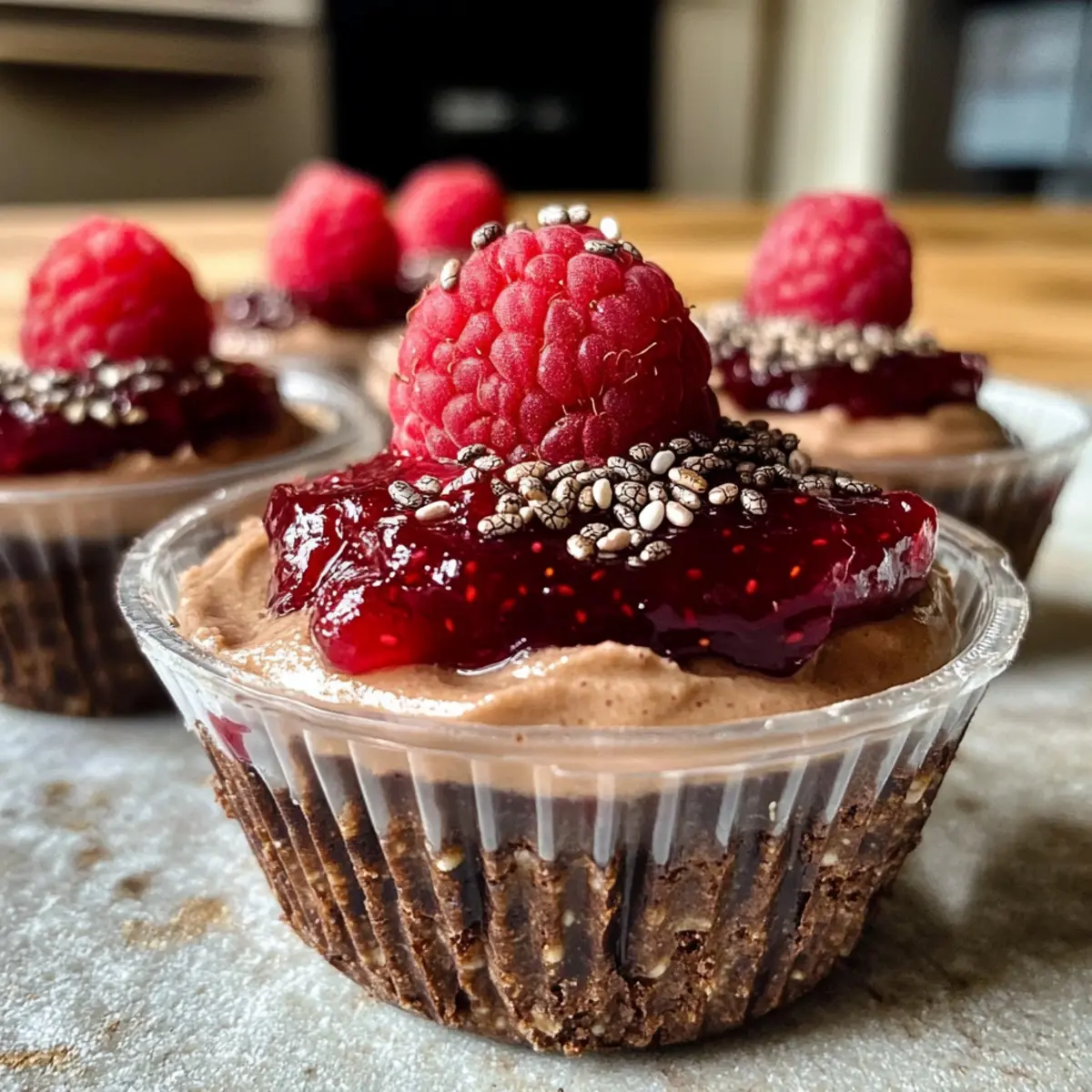 Keine Backen Himbeer Schokoladenmousse Tassen für Genießer