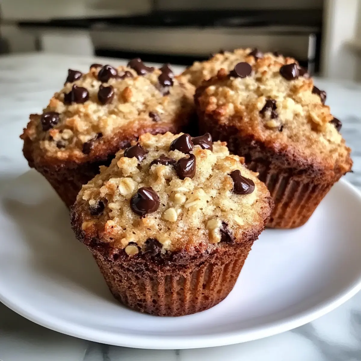Haferflocken-Schokoladenstückchen-Muffins für jeden Tag