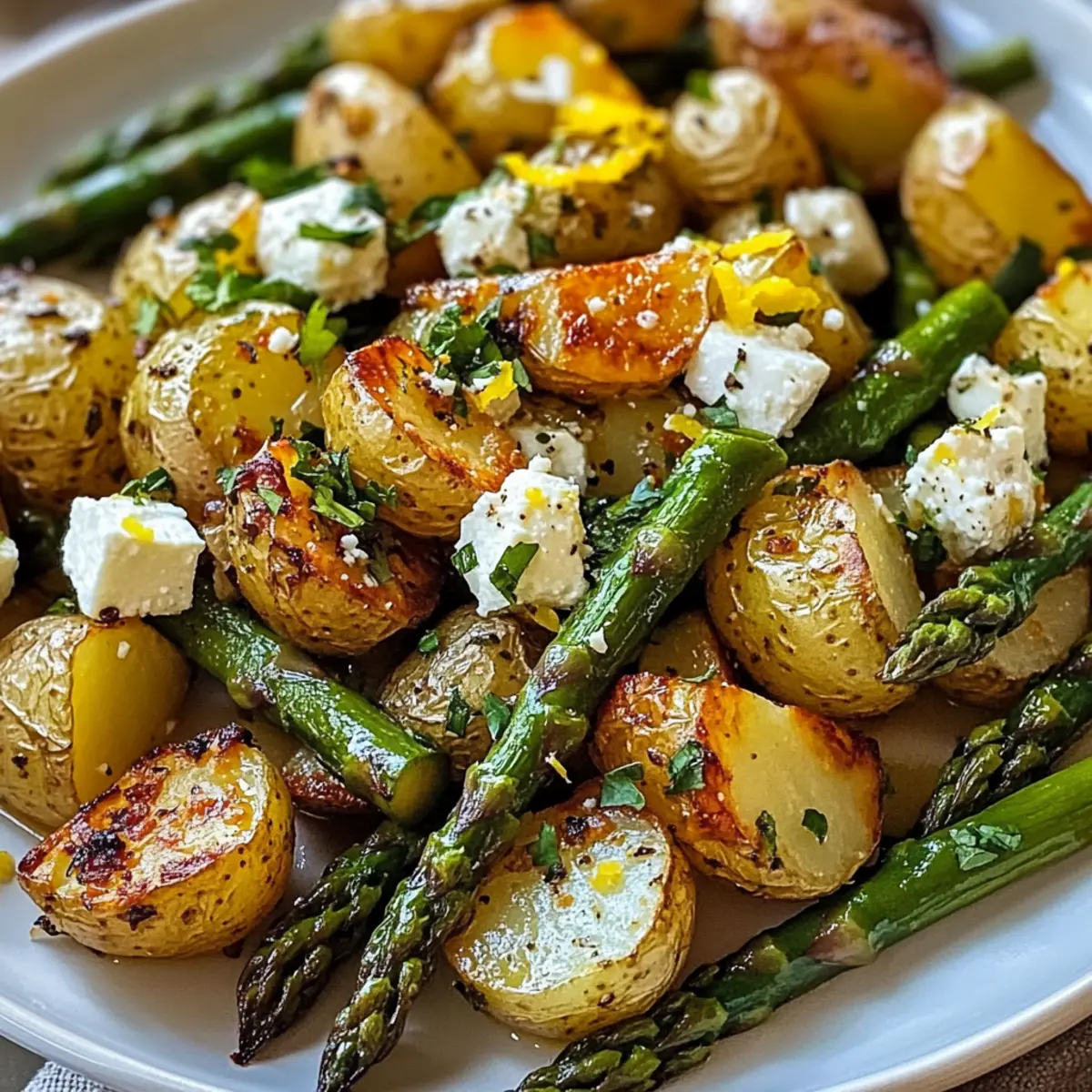 Ofenkartoffeln mit grünem Spargel in 30 Minuten