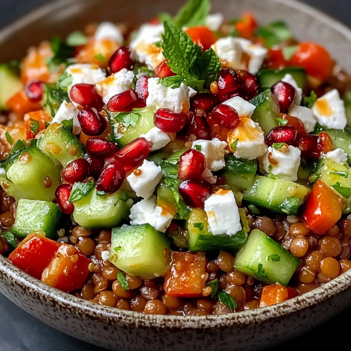 Orientalischer Linsensalat frisch und gesund genießen