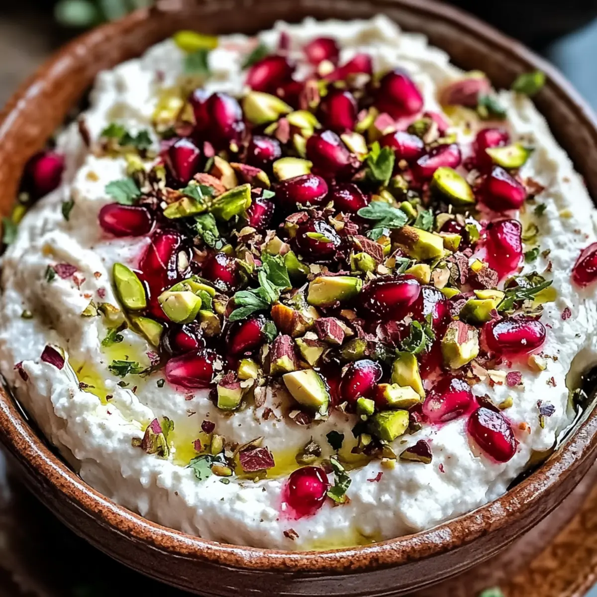 Granatapfel Pistazien Schafskäse Dip für jeden Anlass