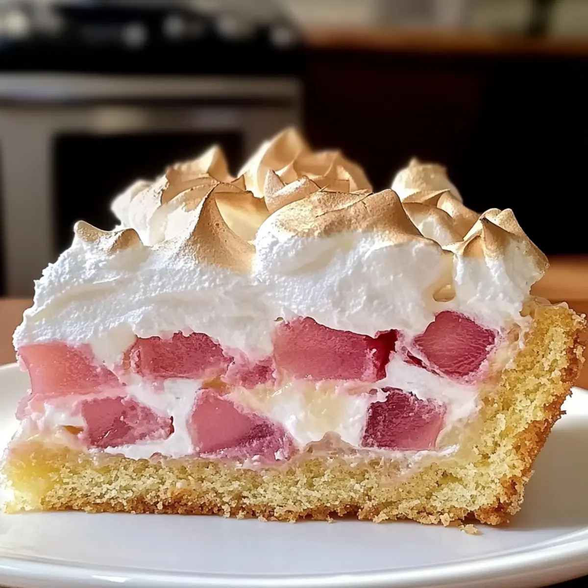 Saftiger Rhabarberkuchen mit Baiser für Genussmomente