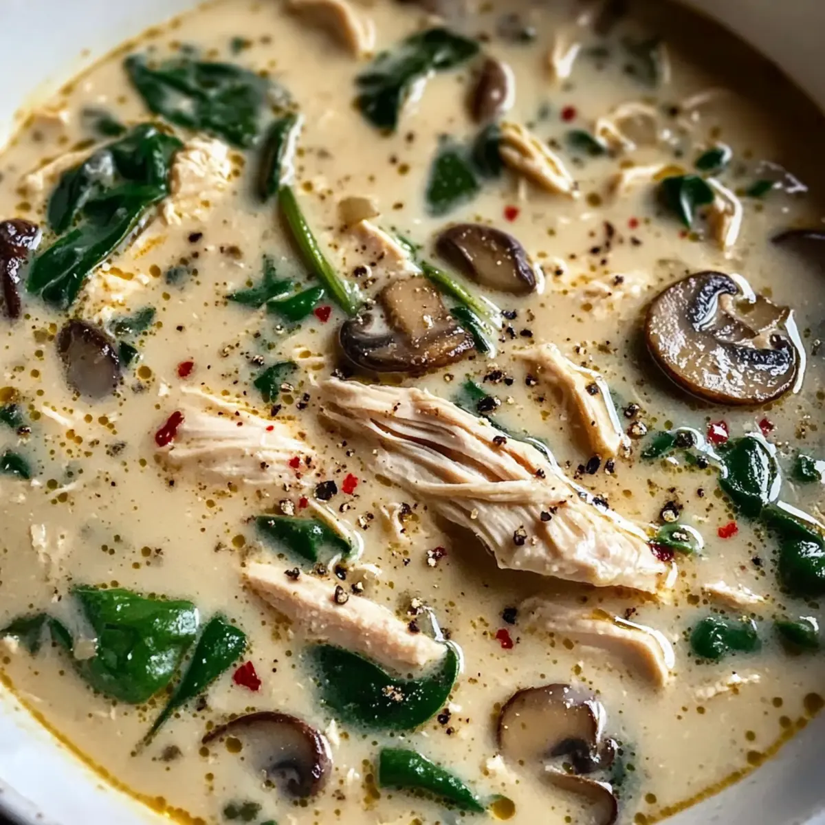 Rösthuhn Pilzsuppe für gemütliche Abendessen