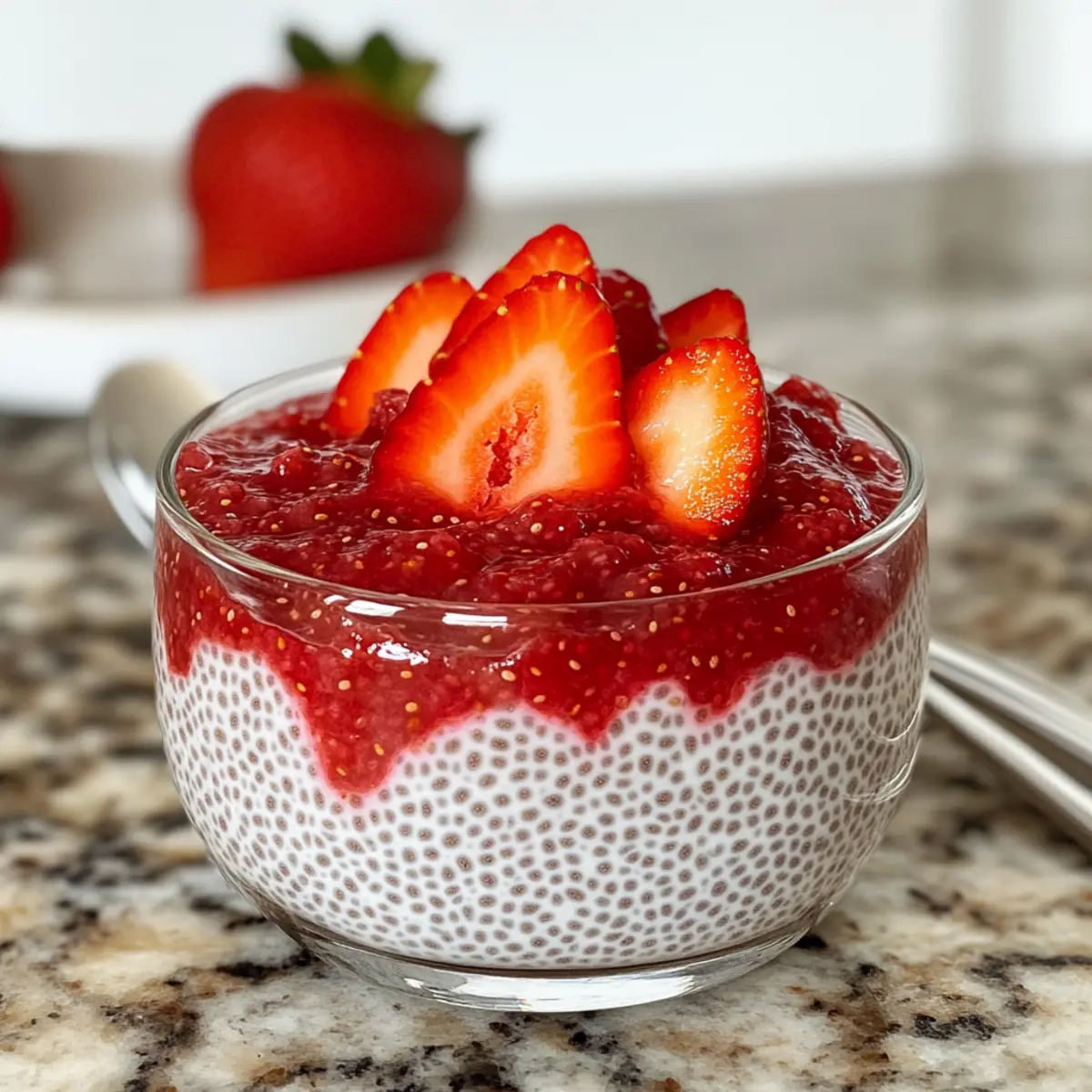 Erdbeere Rhabarber Chia Pudding für einen frischen Start