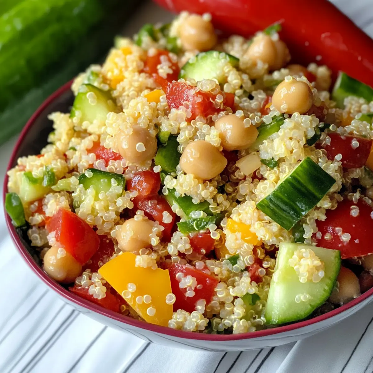 Sommer Quinoa Salat mit frischem Gemüse