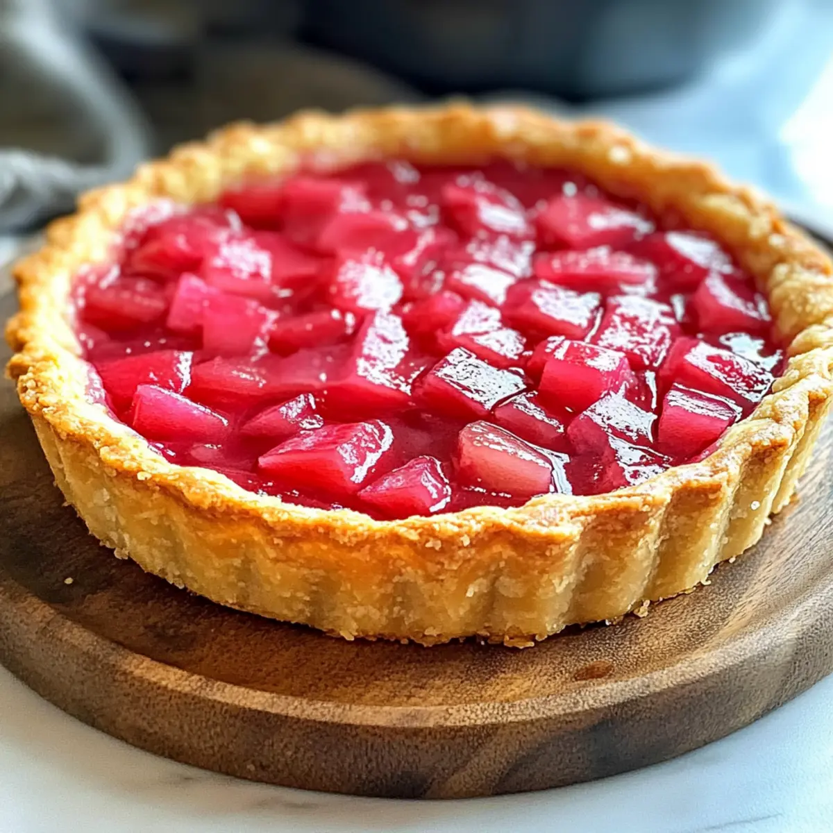 Süßer Rhabarberpudding-Tart für frühlingshafte Genussmomente