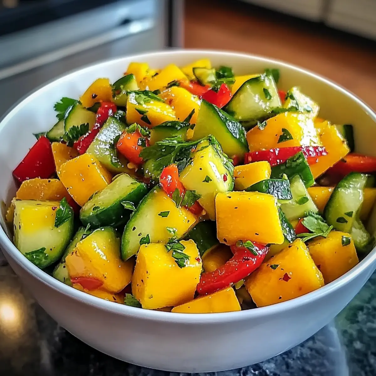 Thai Mango Gurkensalat für ein erfrischendes Erlebnis