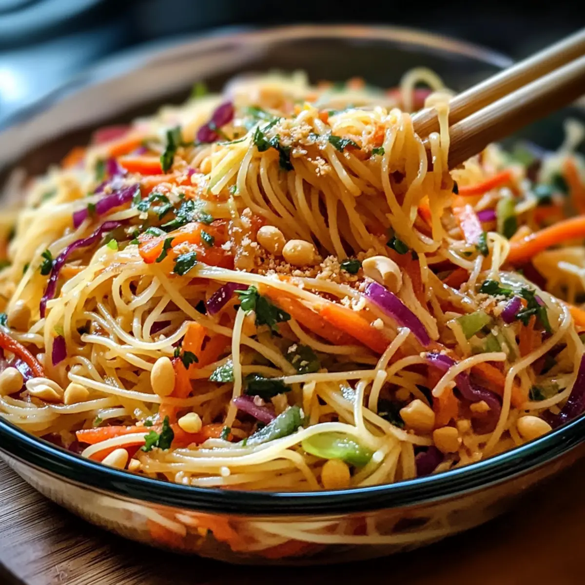 Thai-Spaghetti-Salat mit Erdnusssauce – Sommerlich Frisch