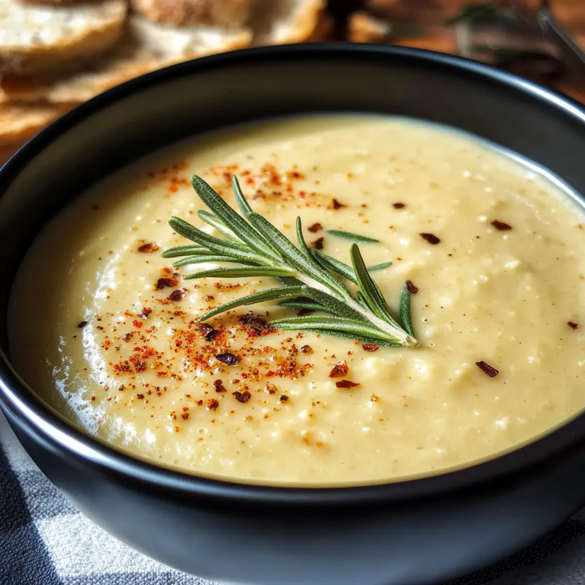 Veganer gerösteter Blumenkohlsuppe für gemütliche Abende