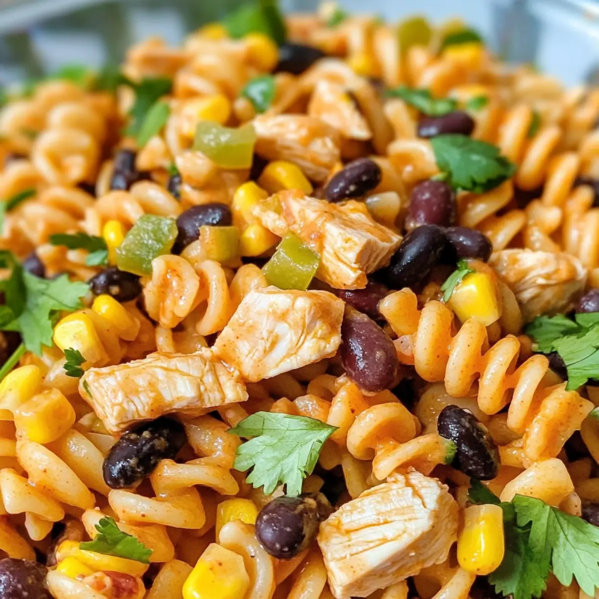 Zesty Hähnchen-Enchilada-Pasta-Salat für Faule Tage