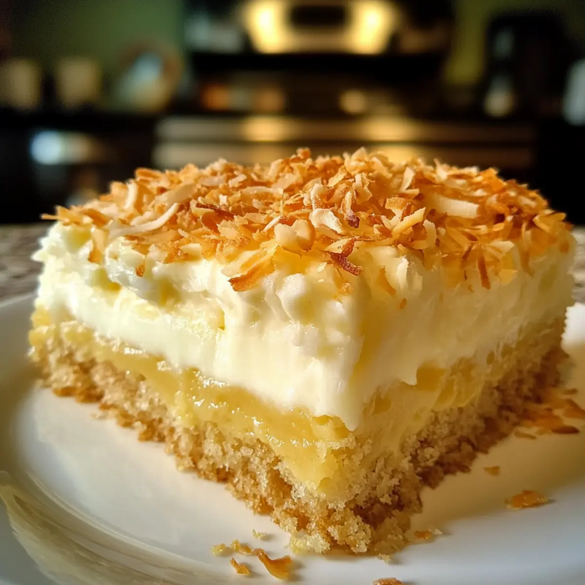Südlicher Kokosnusspuddingkuchen für Feste