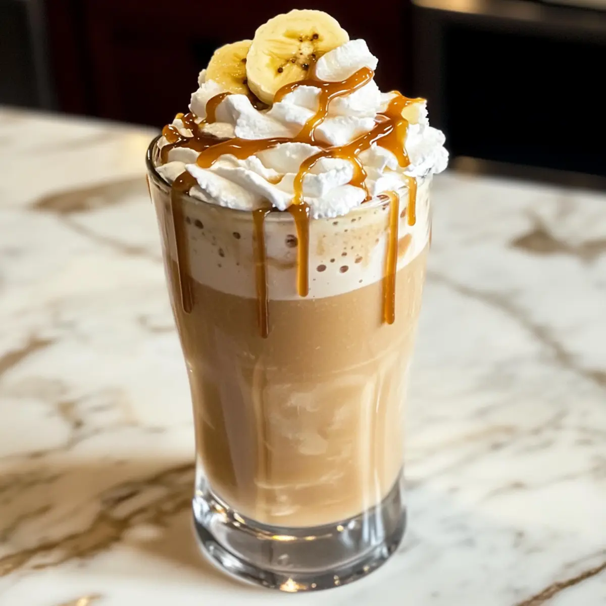 Bananen-Karamell-Frappé für heiße Sommertage