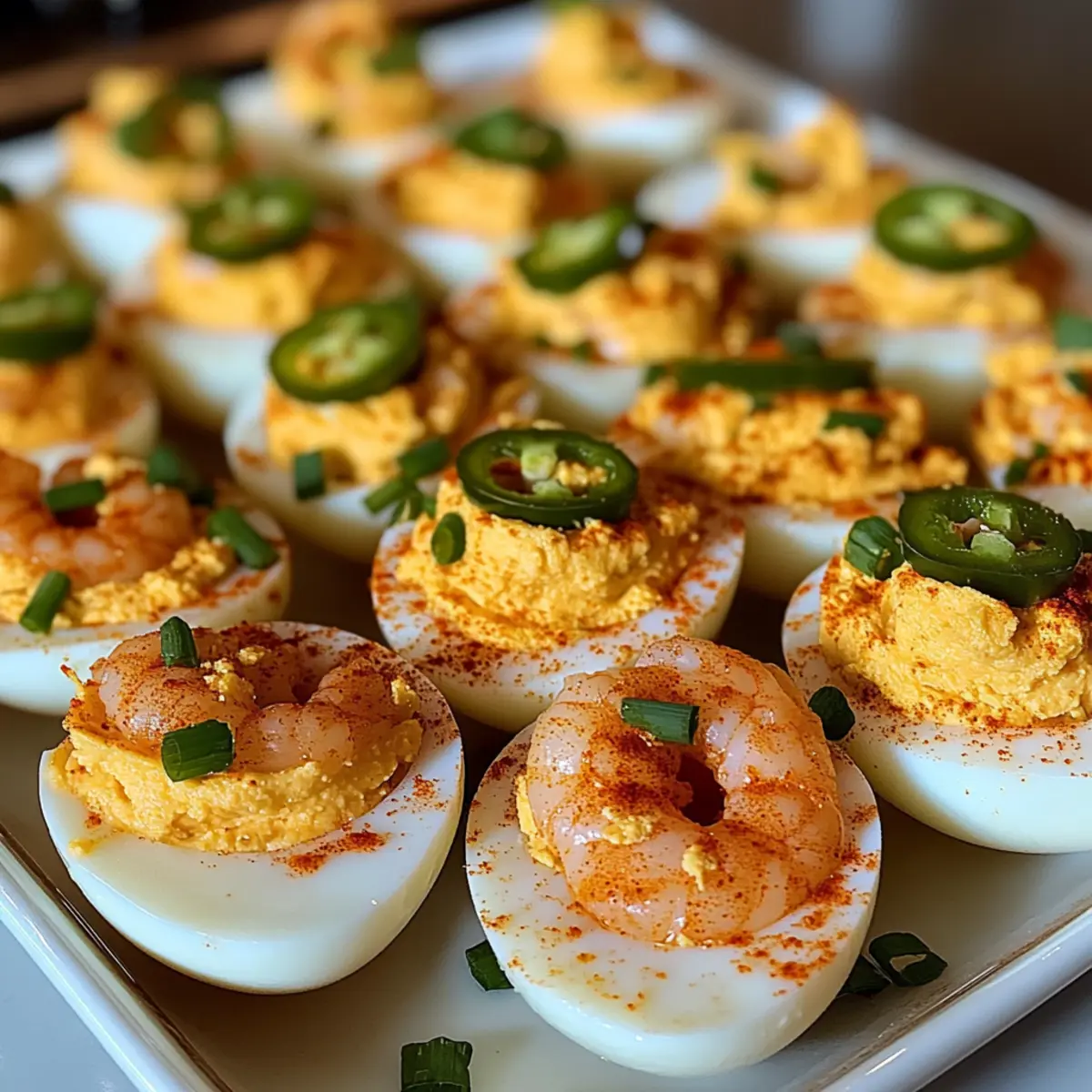Cajun Garnelen gefüllte Eier für deinen nächsten Snack
