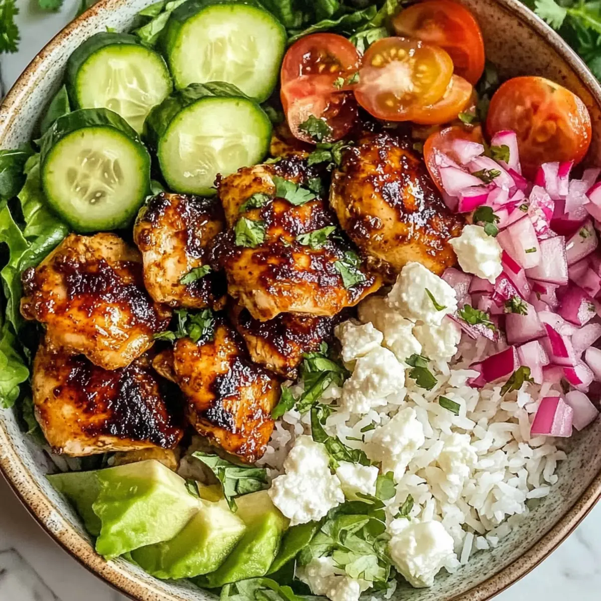 Cava Honig Harissa Hähnchen Schalen für mehr Abwechslung