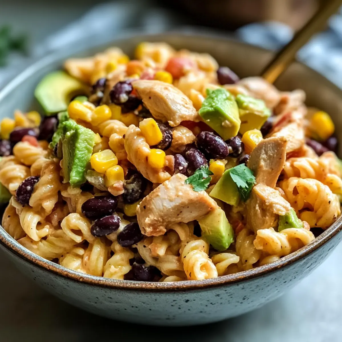 Chipotle-Hühnchen-Pasta-Salat für den perfekten Sommer
