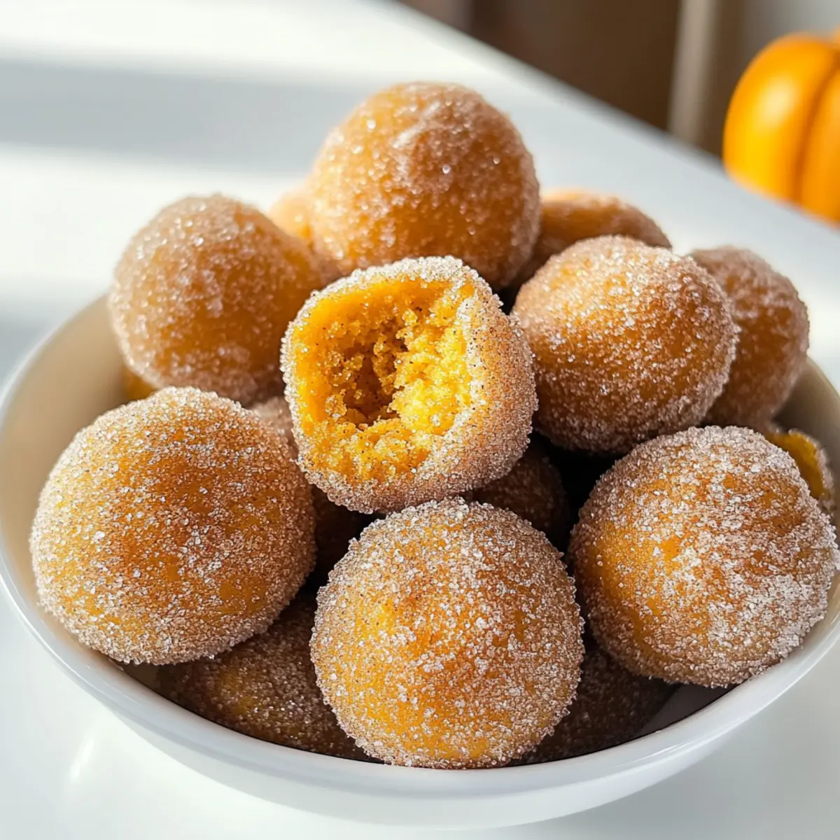 Zimt Zucker Kürbis Donut Löcher für den Herbstgenuss