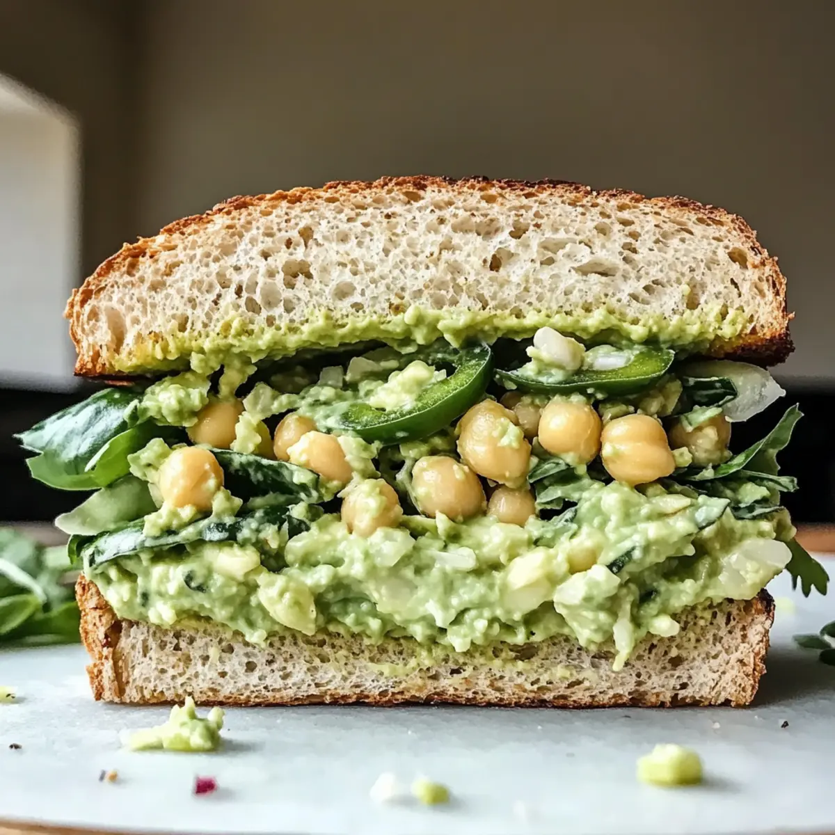 Grüne Göttin Salat Sandwich für einen schnellen Lunch